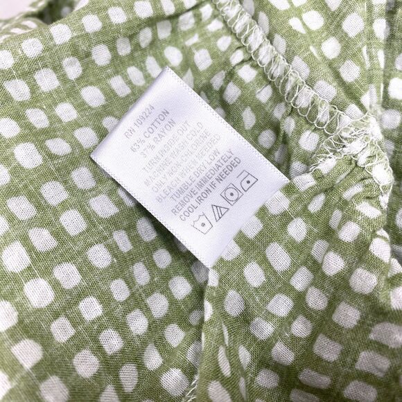 Indigo Soul Woman Green Gingham Dress Small Cotten Rayon Baby Doll Layers Summer - Picture 10 of 10